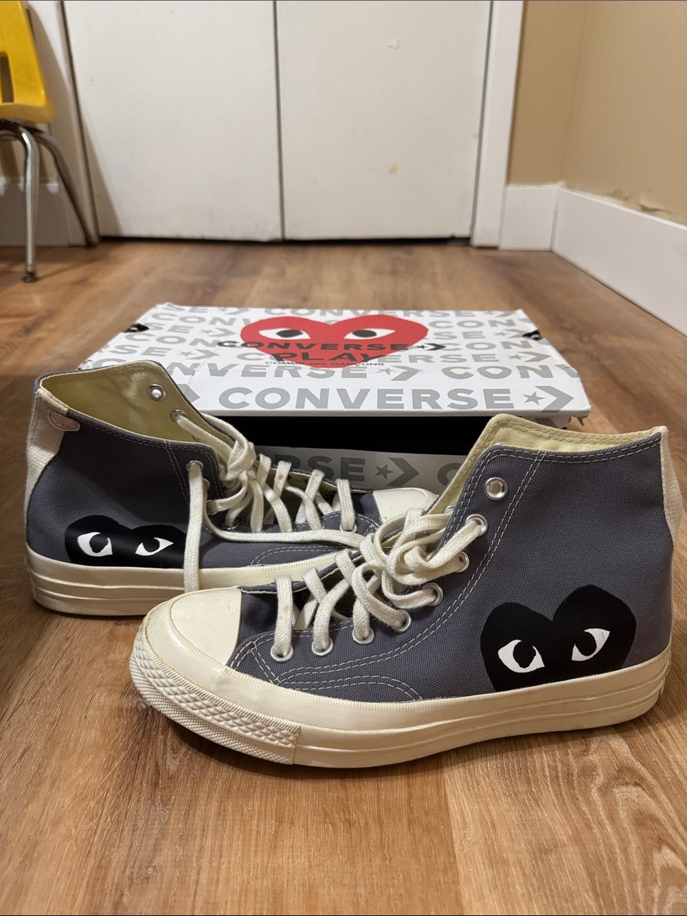 Chuck 70 CDG Hi Steel In grey/black and egret